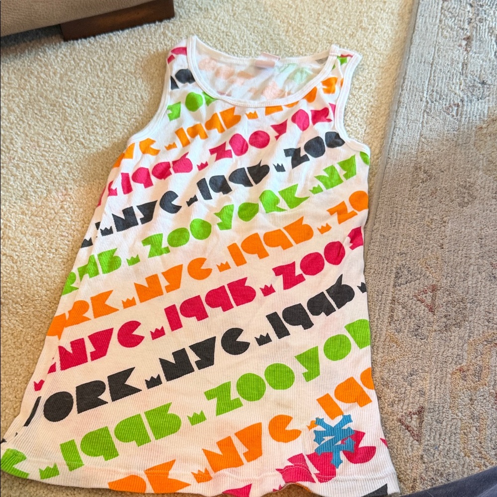 Vintage Zoo York White Tank Top with Colorful Graphics